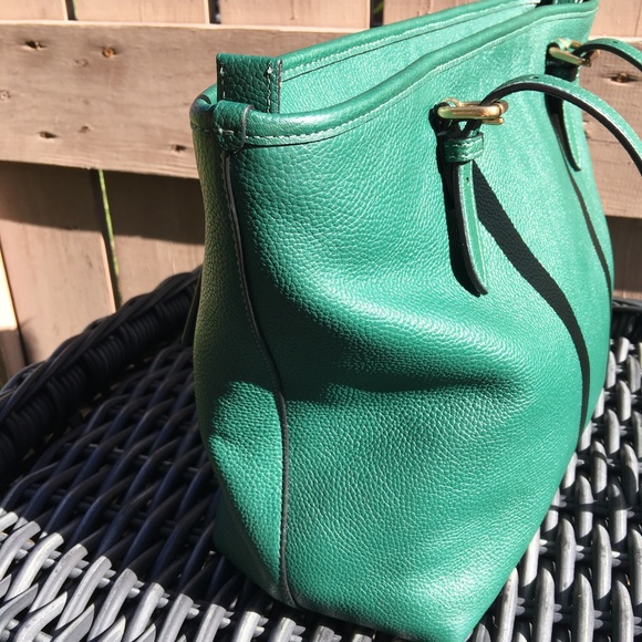 Authentic Green Coach Zip Top Tote - EUC - Picture 5 of 13